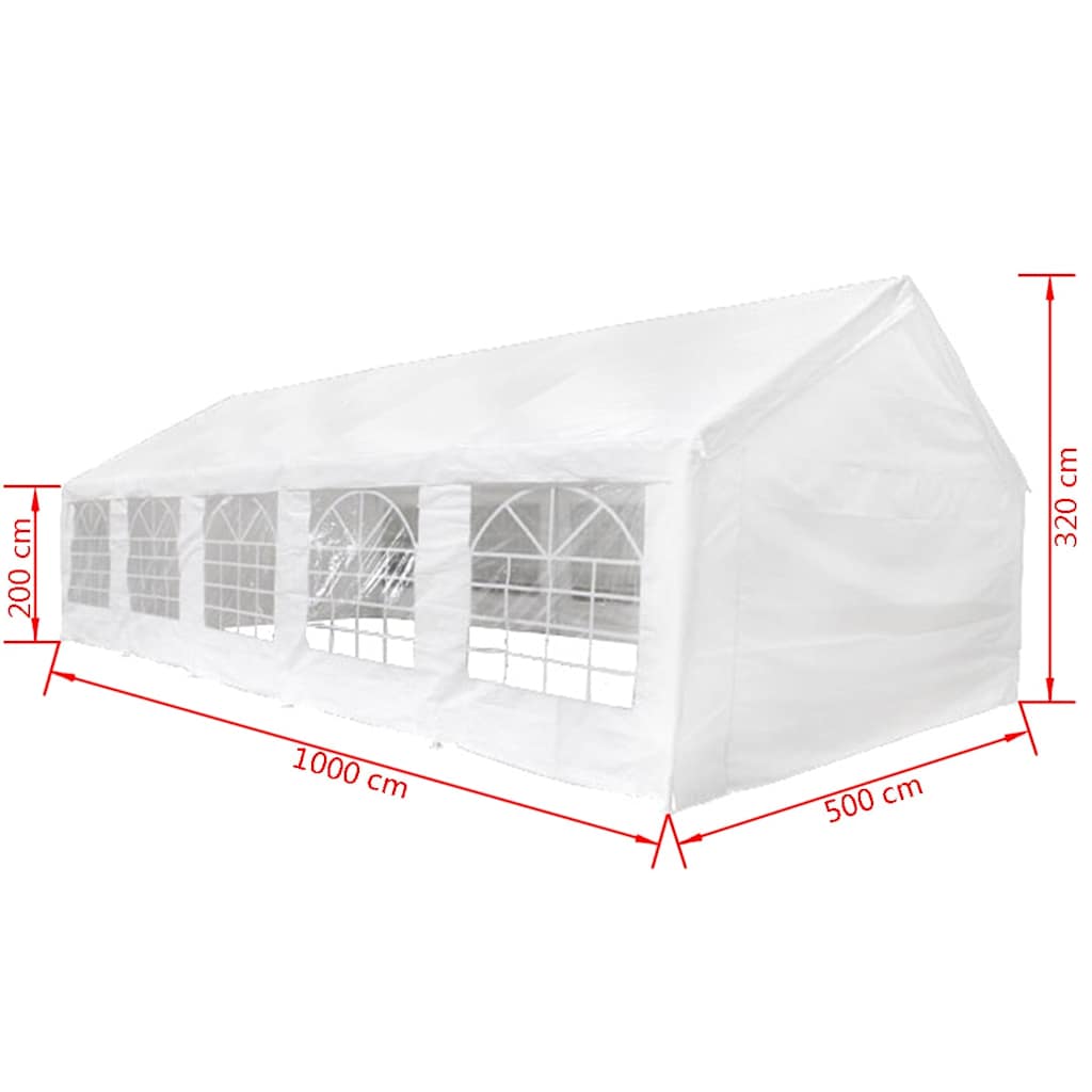 Proginė palapinė 10 x 5 m, balta Proginė palapinė 10 x 5 m, balta