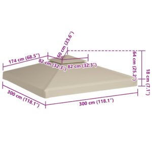 Pakait. pavėsinės uždangalas, 310g/m², žalios sp., 3x3m