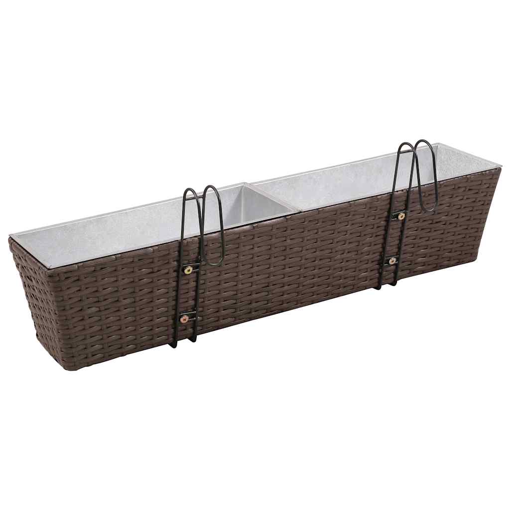 2 Rudi Trapecijos Formos Dekoratyviniai Vazonai Balkonui, 80 cm 2 Rudi Trapecijos Formos Dekoratyviniai Vazonai Balkonui, 80 cm - Image 4