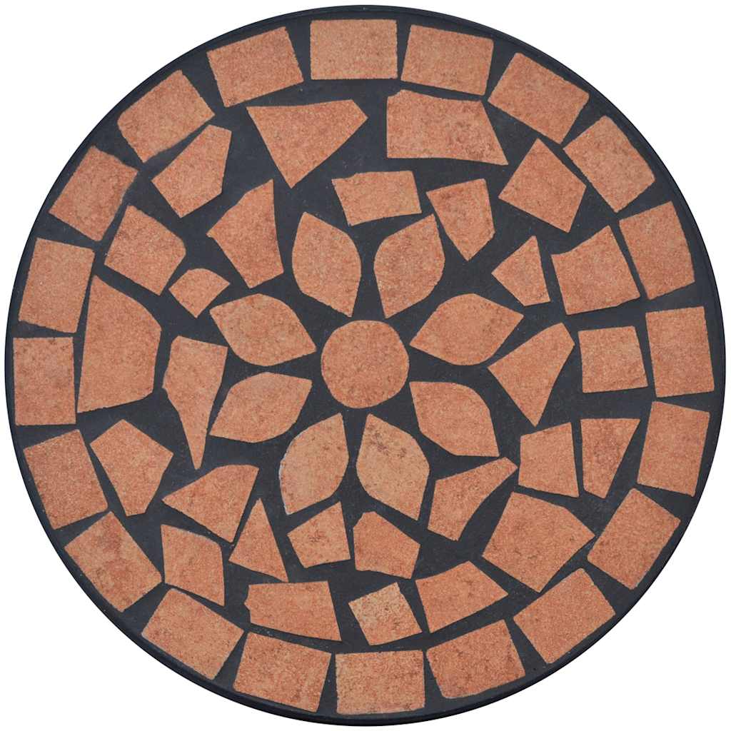 Mozaikinis šoninis staliukas-staliukas augalams, terakota spalvos Mozaikinis šoninis staliukas-staliukas augalams, terakota spalvos - Image 3