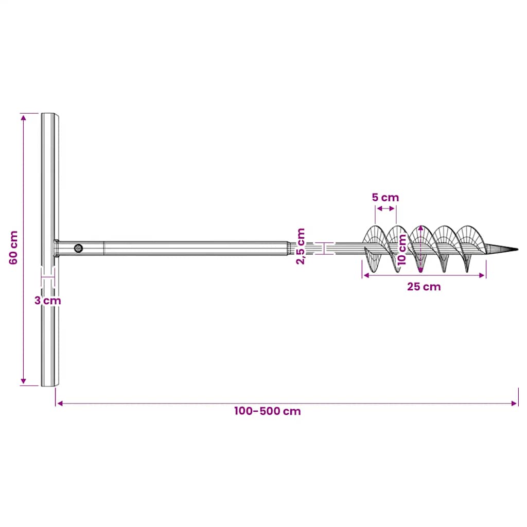 Plieninis 10 cm Žemės Grąžtas su Rankena ir Ilgintuvais, 5 m Plieninis 10 cm Žemės Grąžtas su Rankena ir Ilgintuvais, 5 m - Image 12