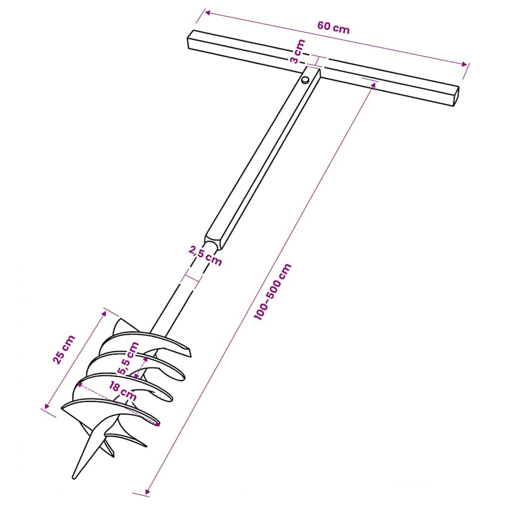 Plieninis 18 cm Žemės Grąžtas su Rankena ir Ilgintuvais, 5 m Plieninis 18 cm Žemės Grąžtas su Rankena ir Ilgintuvais, 5 m - Image 12