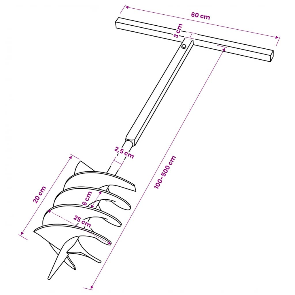 Plieninis 20 cm Žemės Grąžtas su Rankena ir Ilgintuvais, 5 m Plieninis 20 cm Žemės Grąžtas su Rankena ir Ilgintuvais, 5 m - Image 10
