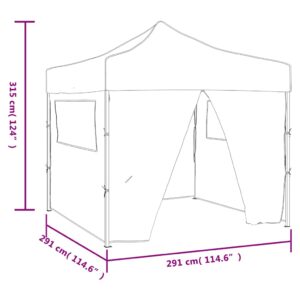 Sulankstomas paviljonas, mėlynas, 3 x 3 m, 4 sienelės