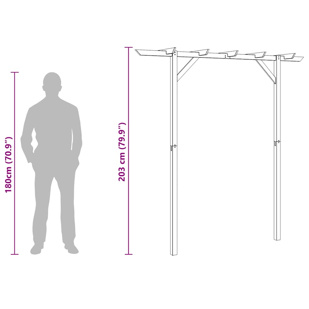 Sodo pergolė, 205x40x203cm, mediena Sodo pergolė, 205x40x203cm, mediena