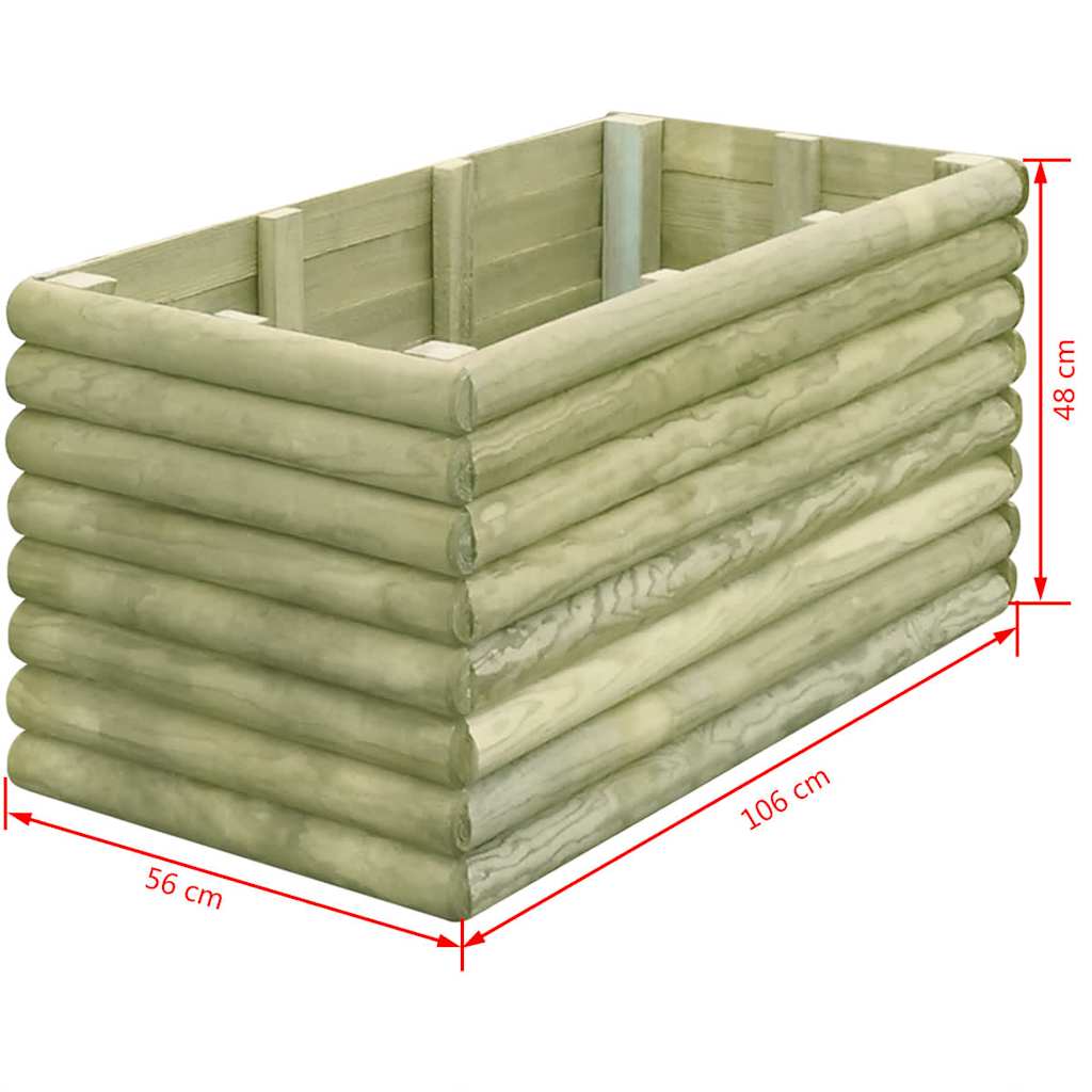 Vazonas, 106x56x48cm, impregnuota pušies mediena, aukštas Vazonas, 106x56x48cm, impregnuota pušies mediena, aukštas
