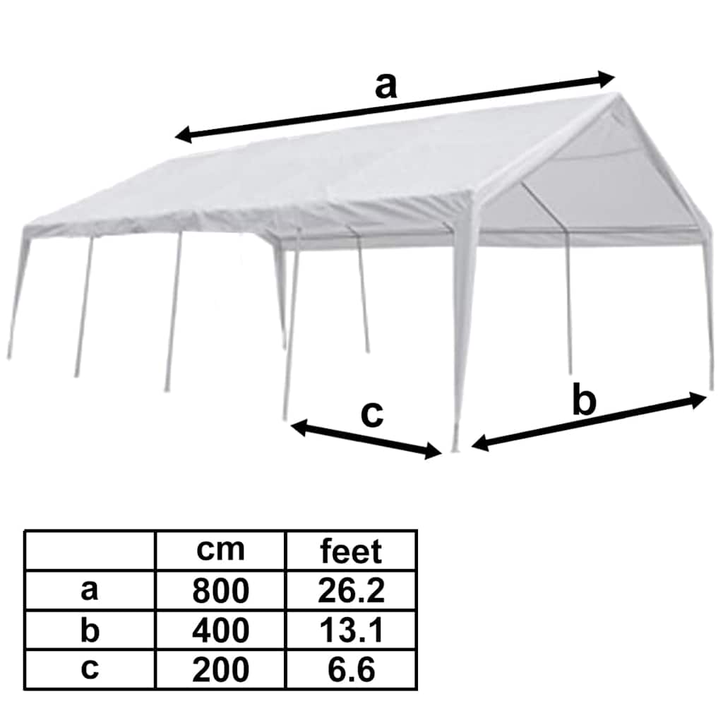 Proginė palapinė, 8x4m, balta Proginė palapinė, 8x4m, balta - Image 4