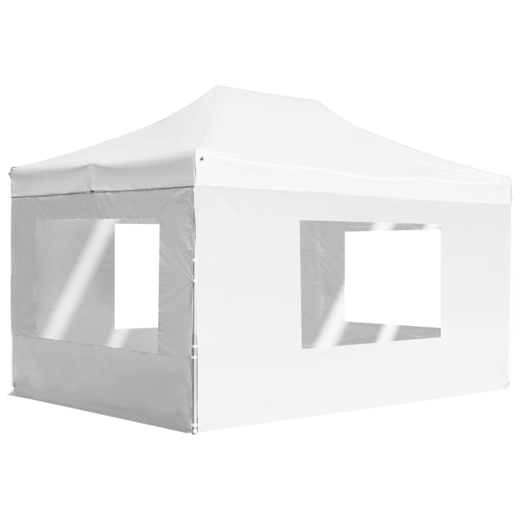 Prof. išskleidž. proginė palap. su sien., balta, 4,5x3m, alium. Prof. išskleidž. proginė palap. su sien., balta, 4,5x3m, alium. - Image 2