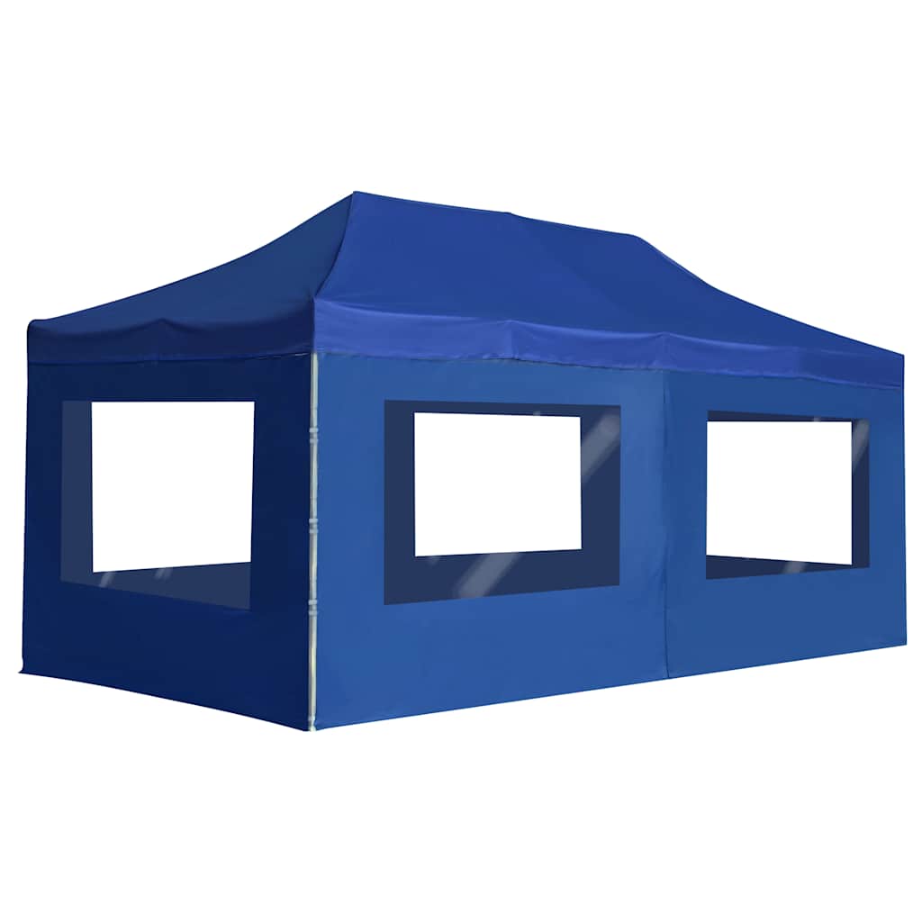 Prof. išskleidž. proginė palap. su sien., mėlyna, 6x3m, alium. Prof. išskleidž. proginė palap. su sien., mėlyna, 6x3m, alium. - Image 2