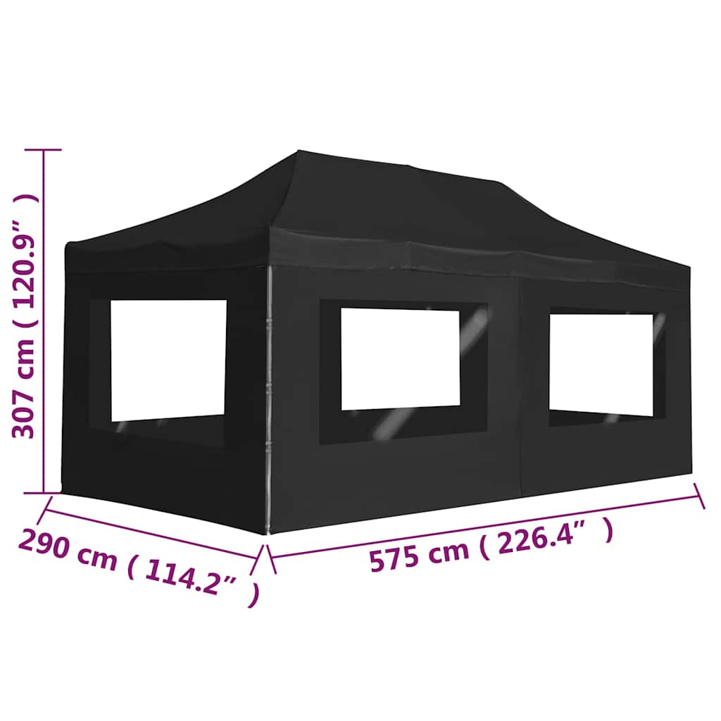 Prof. išskleidž. proginė palapinė su sien., antracito sp., 6x3m Prof. išskleidž. proginė palapinė su sien., antracito sp., 6x3m