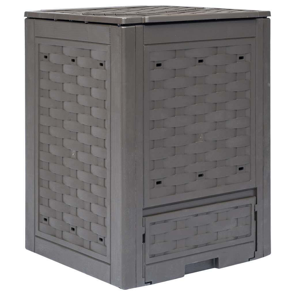 Komposto dėžė, ruda, 60x60x83cm, ratano imitacijos plastikas Komposto dėžė, ruda, 60x60x83cm, ratano imitacijos plastikas - Image 2