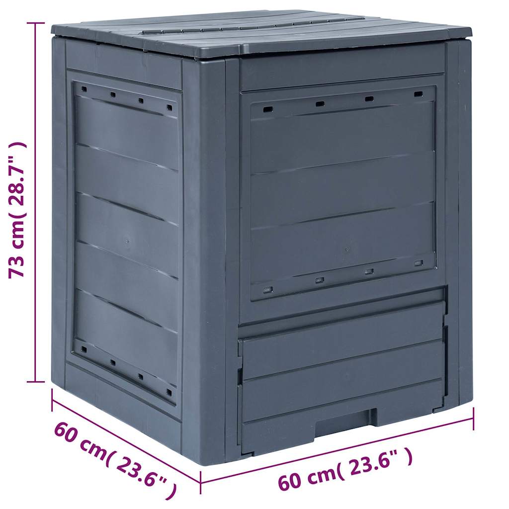 Sodo komposto dėžė, pilka, 60x60x73cm, 260l Sodo komposto dėžė, pilka, 60x60x73cm, 260l