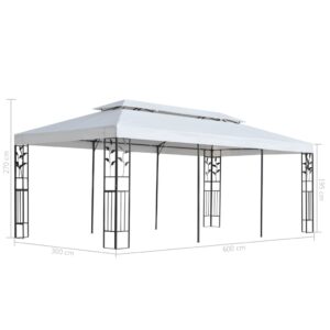 Pavėsinė, 3x6 m, balta