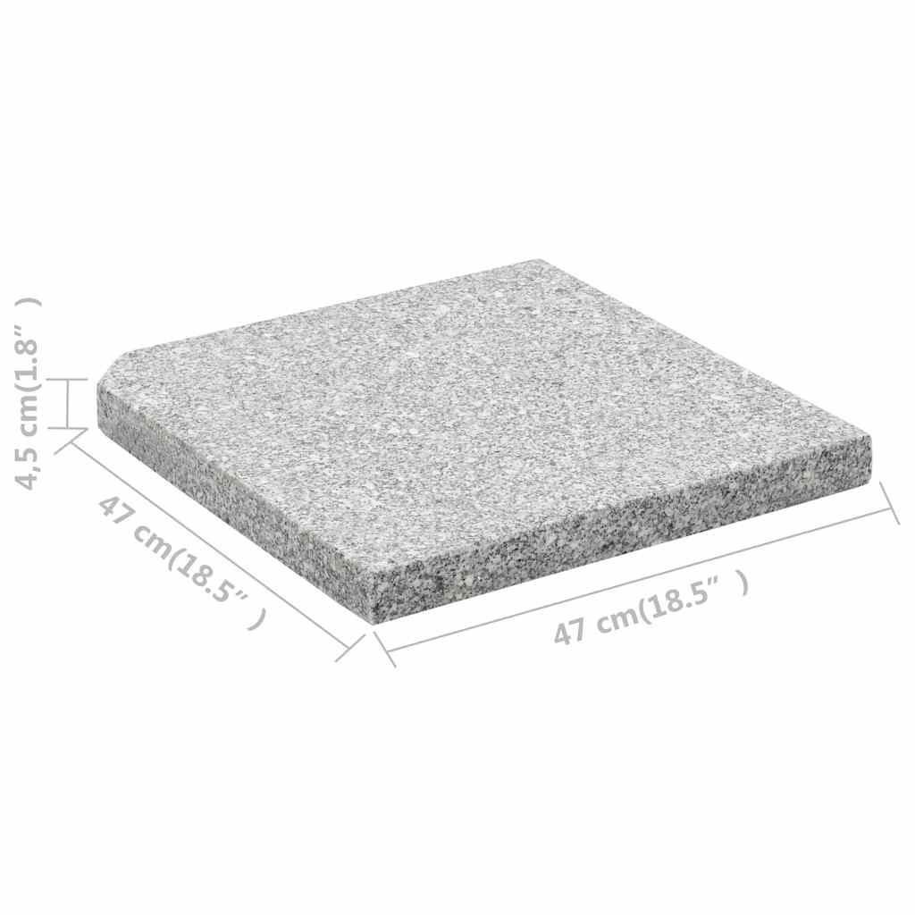 Svoriai skėčiui, 4vnt., pilki, granitas, 100 kg, kvad. formos Svoriai skėčiui, 4vnt., pilki, granitas, 100 kg, kvad. formos
