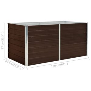 Pakeltas sodo lovelis, rudas, 160x88x77cm, galvan. plienas