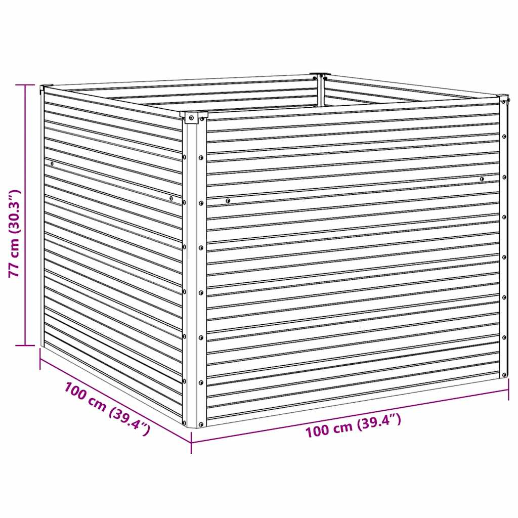 Pakeltas sodo lovelis, antr. sp., 100x100x77cm, galvan. plienas Pakeltas sodo lovelis, antr. sp., 100x100x77cm, galvan. plienas - Image 12