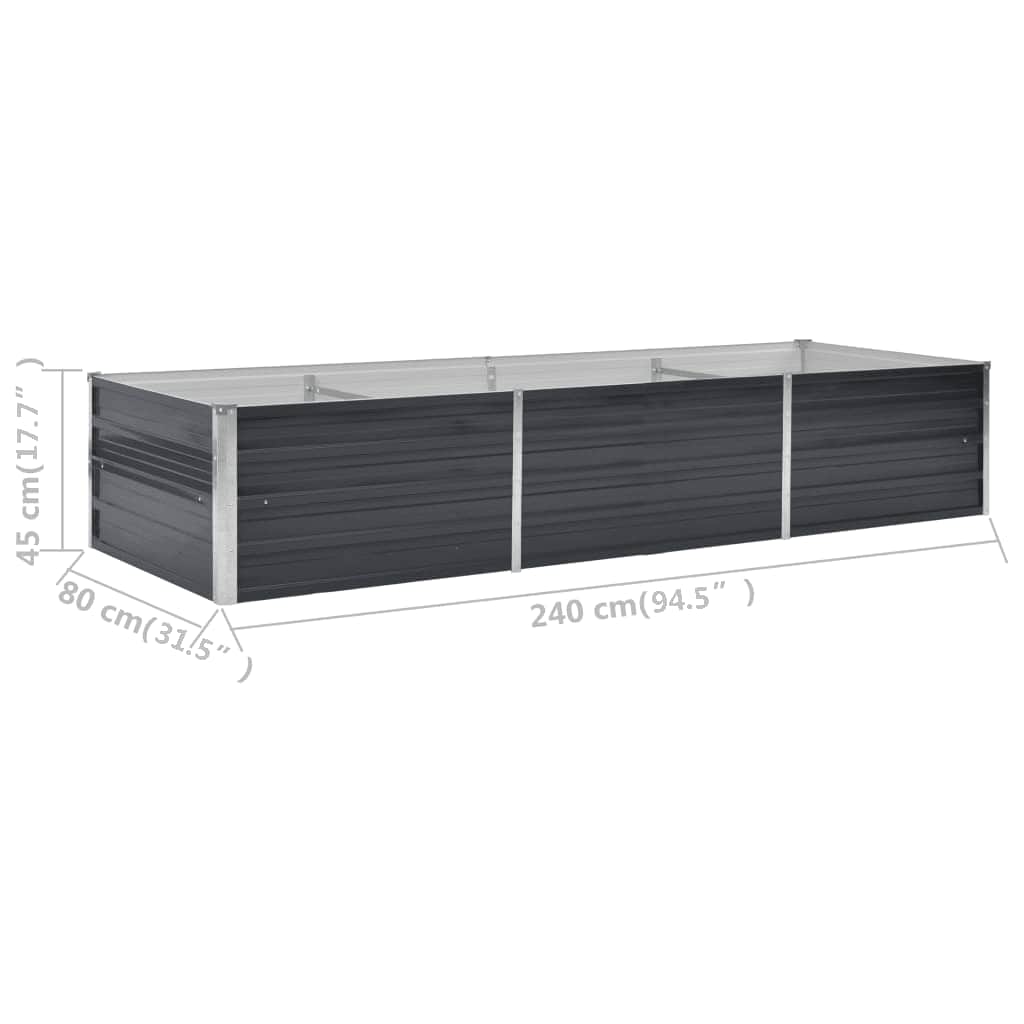 Sodo lovelis, antracito, 240x80x45cm, plienas, aukštas Sodo lovelis, antracito, 240x80x45cm, plienas, aukštas