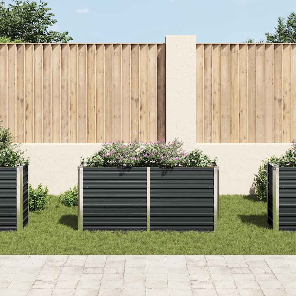 Sodo lovelis, antracito, 160x40x77cm, plienas, aukštas Sodo lovelis, antracito, 160x40x77cm, plienas, aukštas - Image 3