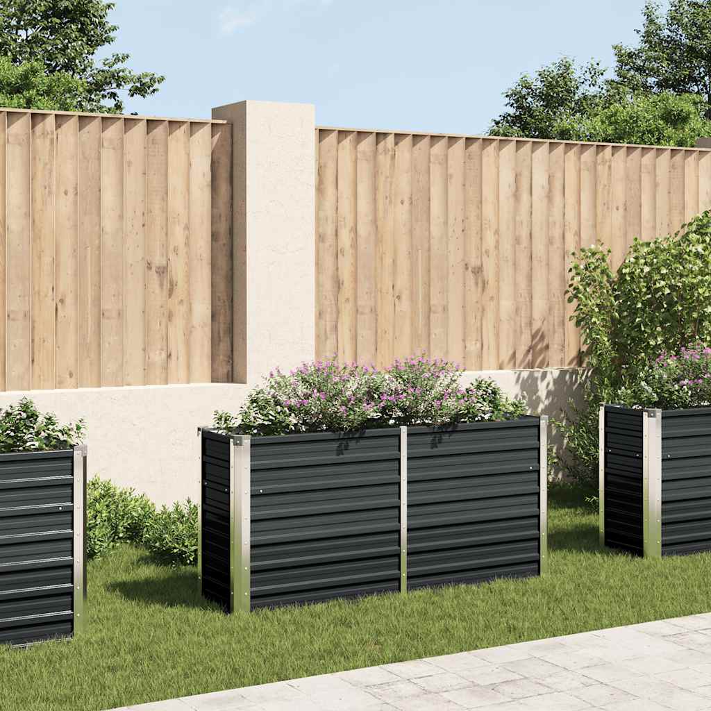 Sodo lovelis, antracito, 160x40x77cm, plienas, aukštas Sodo lovelis, antracito, 160x40x77cm, plienas, aukštas - Image 2