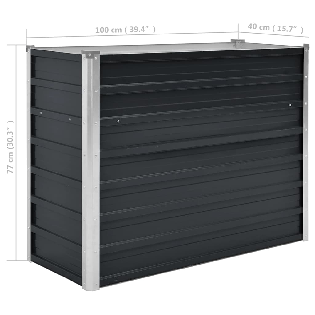 Sodo lovelis, antracito, 100x40x77cm, plienas, aukštas Sodo lovelis, antracito, 100x40x77cm, plienas, aukštas