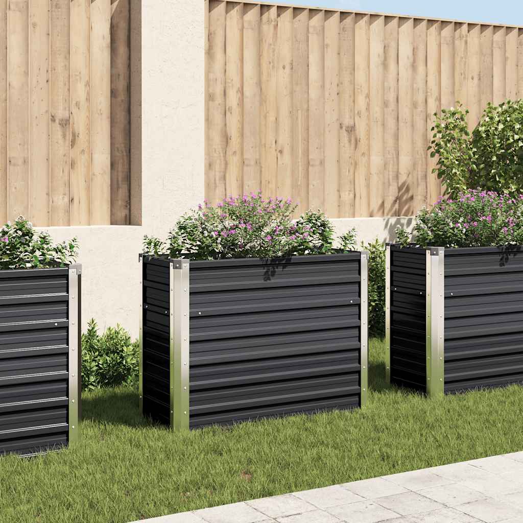 Sodo lovelis, antracito, 100x40x77cm, plienas, aukštas Sodo lovelis, antracito, 100x40x77cm, plienas, aukštas - Image 2