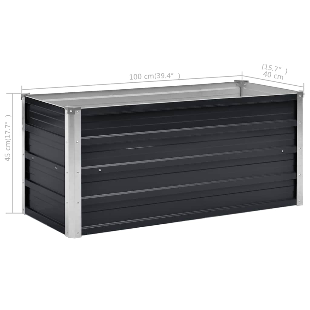 Sodo lovelis, antracito, 100x40x45cm, plienas, aukštas Sodo lovelis, antracito, 100x40x45cm, plienas, aukštas