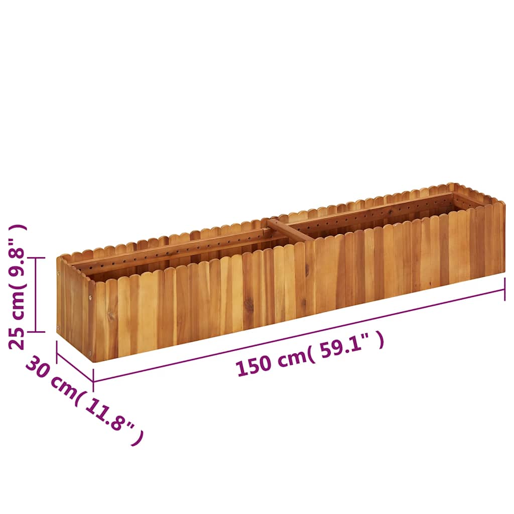 Aukštas sodo lovelis, 150x30x25 cm, akacijos medienos masyvas Aukštas sodo lovelis, 150x30x25 cm, akacijos medienos masyvas