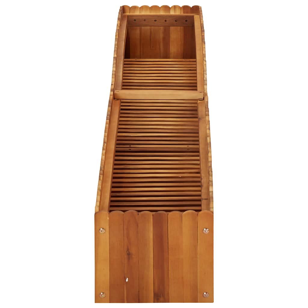 Sodo lovelis, 200x30x25 cm, akacijos masyvas, aukštas Sodo lovelis, 200x30x25 cm, akacijos masyvas, aukštas - Image 3