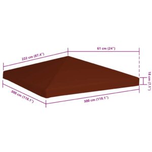 Viršutinis pavėsinės uždangalas, terakota, 3x3m, 310 g/m²