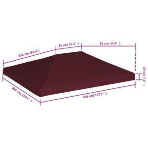 Viršutinis pavėsinės uždangalas, vyšninis, 3x4m, 310 g/m²