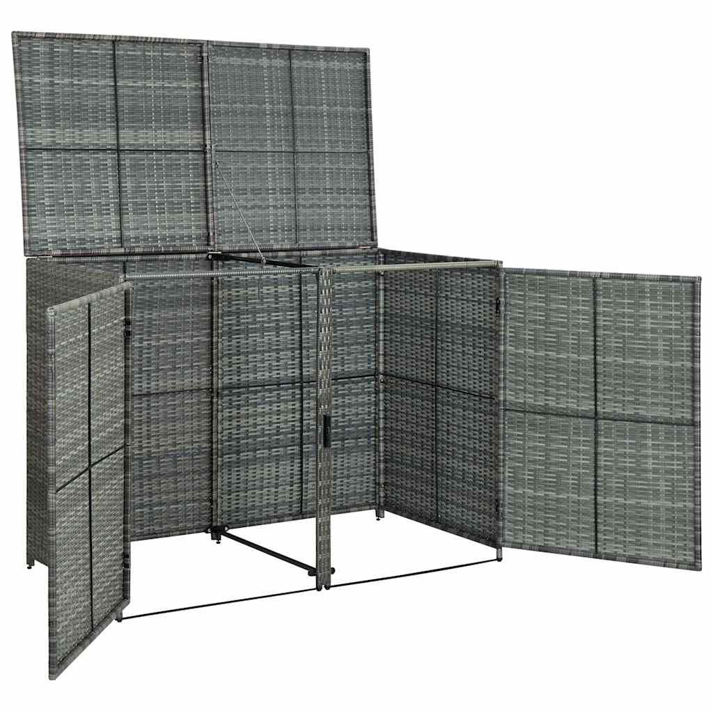 Konteinerių stoginė, antracito, 148x77x111cm, ratanas Konteinerių stoginė, antracito, 148x77x111cm, ratanas - Image 6