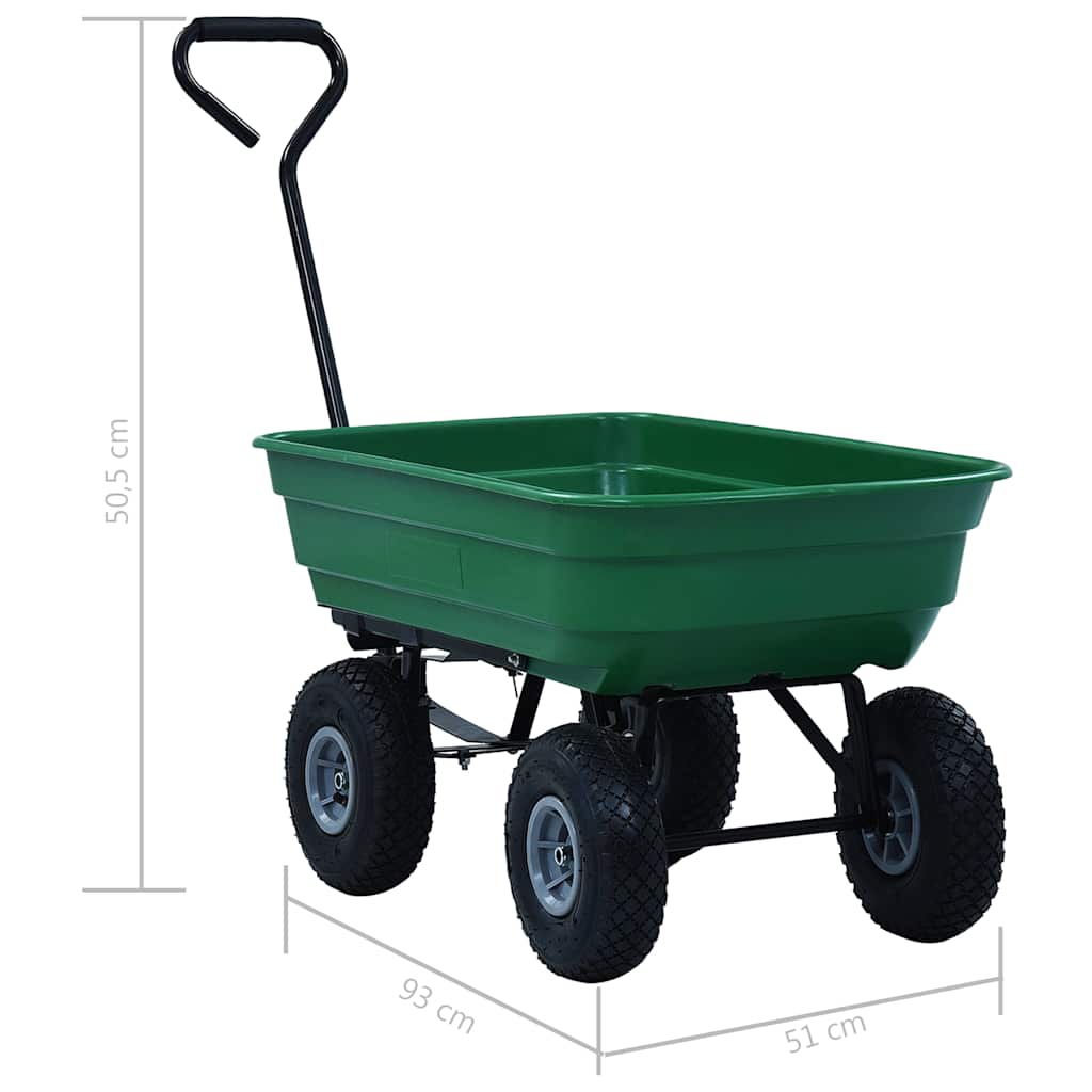 Paverčiamas rankinis sodo vežimėlis, žalios spalvos, 300kg, 75l Paverčiamas rankinis sodo vežimėlis, žalios spalvos, 300kg, 75l