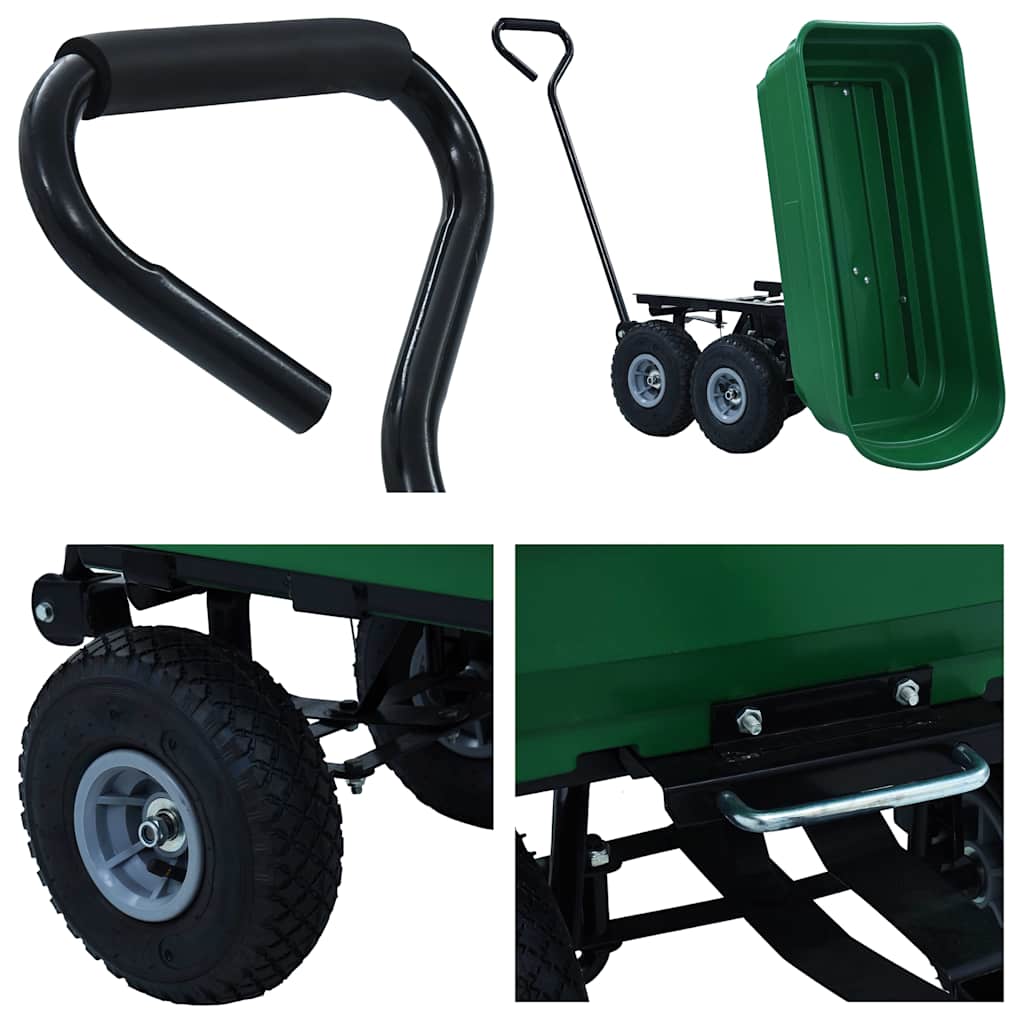 Paverčiamas rankinis sodo vežimėlis, žalios spalvos, 300kg, 75l Paverčiamas rankinis sodo vežimėlis, žalios spalvos, 300kg, 75l - Image 9