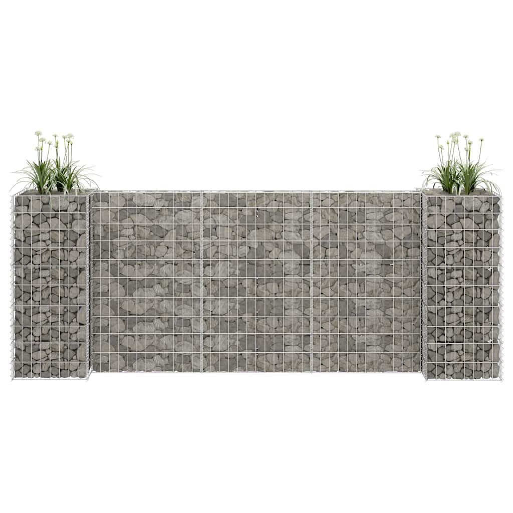 Gabiono vazonas, 260x40x100cm, plieninė viela, H formos Gabiono vazonas, 260x40x100cm, plieninė viela, H formos - Image 2