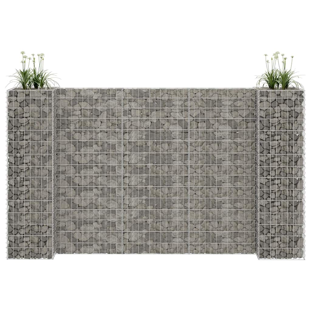 Gabiono vazonas, 260x40x150cm, plieninė viela, H formos Gabiono vazonas, 260x40x150cm, plieninė viela, H formos - Image 2