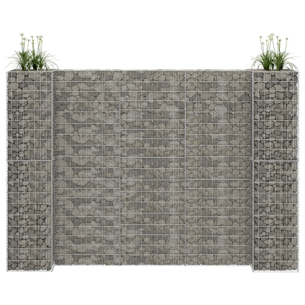 Gabiono vazonas, 260x40x200cm, plieninė viela, H formos Gabiono vazonas, 260x40x200cm, plieninė viela, H formos - Image 2