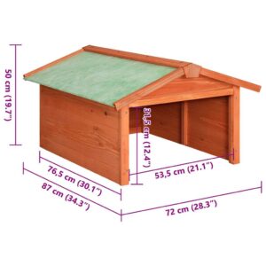 Roboto vejapjovės garažas, 72x87x50cm, eglės medienos masyvas