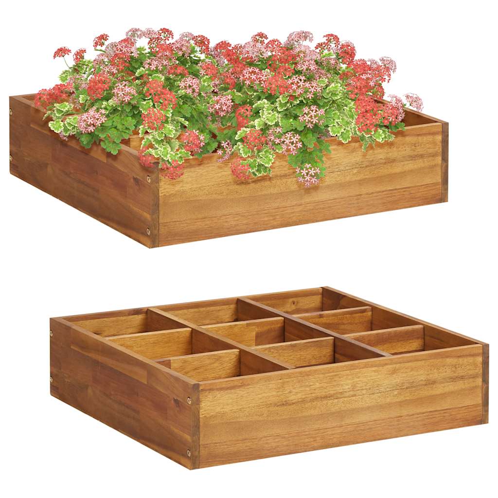 Sodo lovelis žolelėms, 60x60x15cm, akacijos masyvas, aukštas Sodo lovelis žolelėms, 60x60x15cm, akacijos masyvas, aukštas - Image 2
