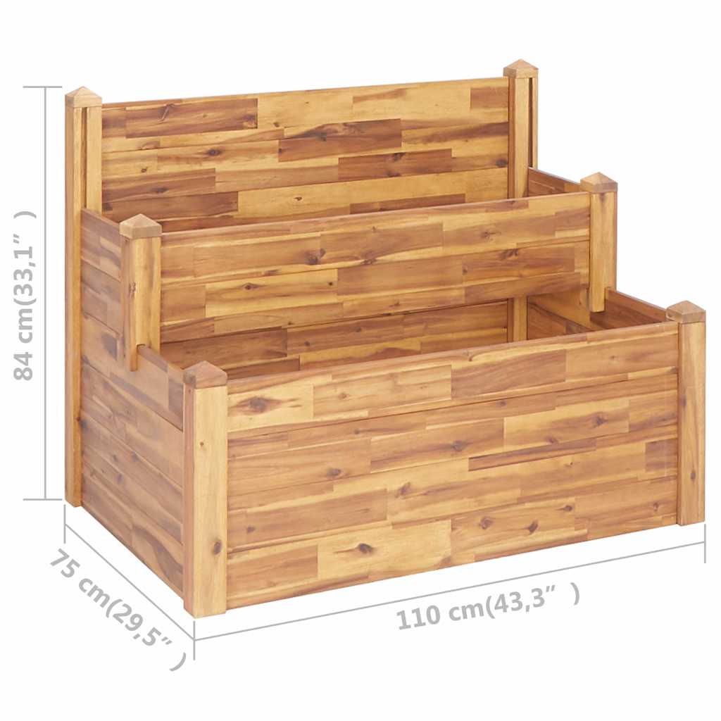 Sodo lovelis, 110x75x84cm, akacijos medienos masyvas, 2 aukštų Sodo lovelis, 110x75x84cm, akacijos medienos masyvas, 2 aukštų