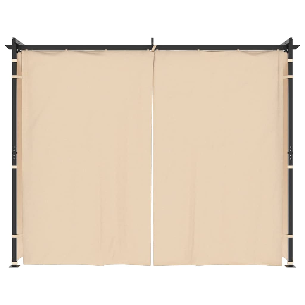 Pavėsinė su užuolaidomis, kreminės spalvos, 3x3m, plienas Pavėsinė su užuolaidomis, kreminės spalvos, 3x3m, plienas - Image 3
