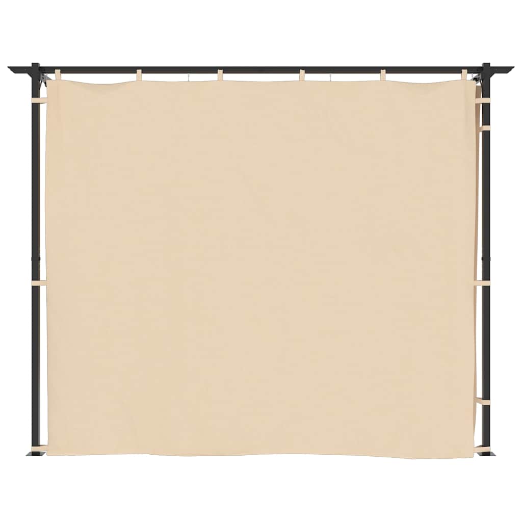 Pavėsinė su užuolaidomis, kreminės spalvos, 3x3m, plienas Pavėsinė su užuolaidomis, kreminės spalvos, 3x3m, plienas - Image 4