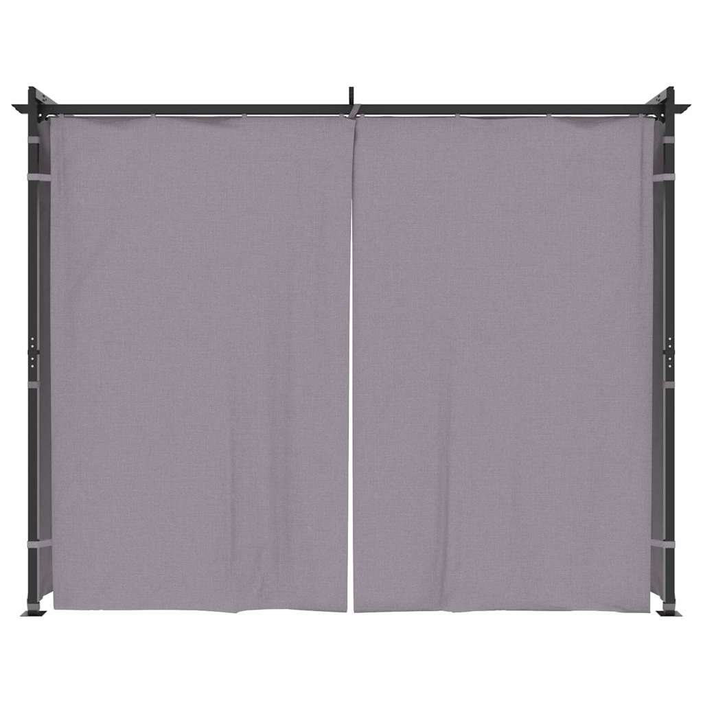 Pavėsinė su užuolaidomis, antracito spalvos, 3x3m, plienas Pavėsinė su užuolaidomis, antracito spalvos, 3x3m, plienas - Image 3