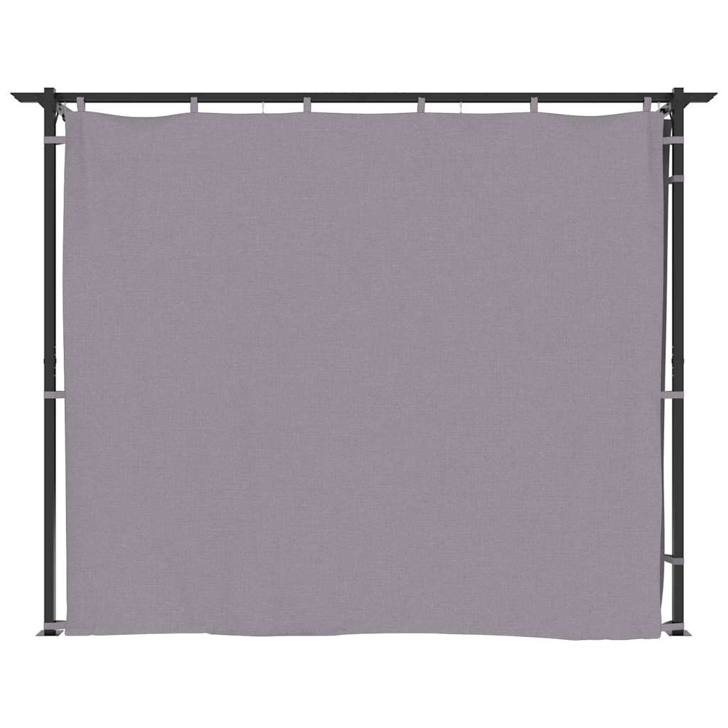 Pavėsinė su užuolaidomis, antracito spalvos, 3x3m, plienas Pavėsinė su užuolaidomis, antracito spalvos, 3x3m, plienas - Image 4