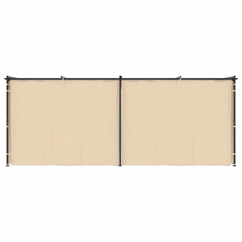 Pavėsinė su užuolaidomis, kreminės spalvos, 3x6m, plienas Pavėsinė su užuolaidomis, kreminės spalvos, 3x6m, plienas - Image 4