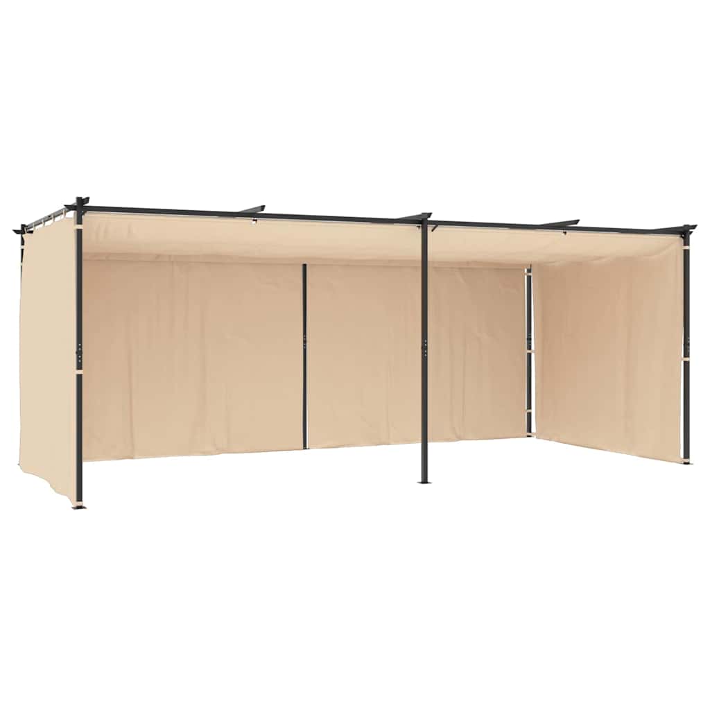 Pavėsinė su užuolaidomis, kreminės spalvos, 3x6m, plienas Pavėsinė su užuolaidomis, kreminės spalvos, 3x6m, plienas - Image 6