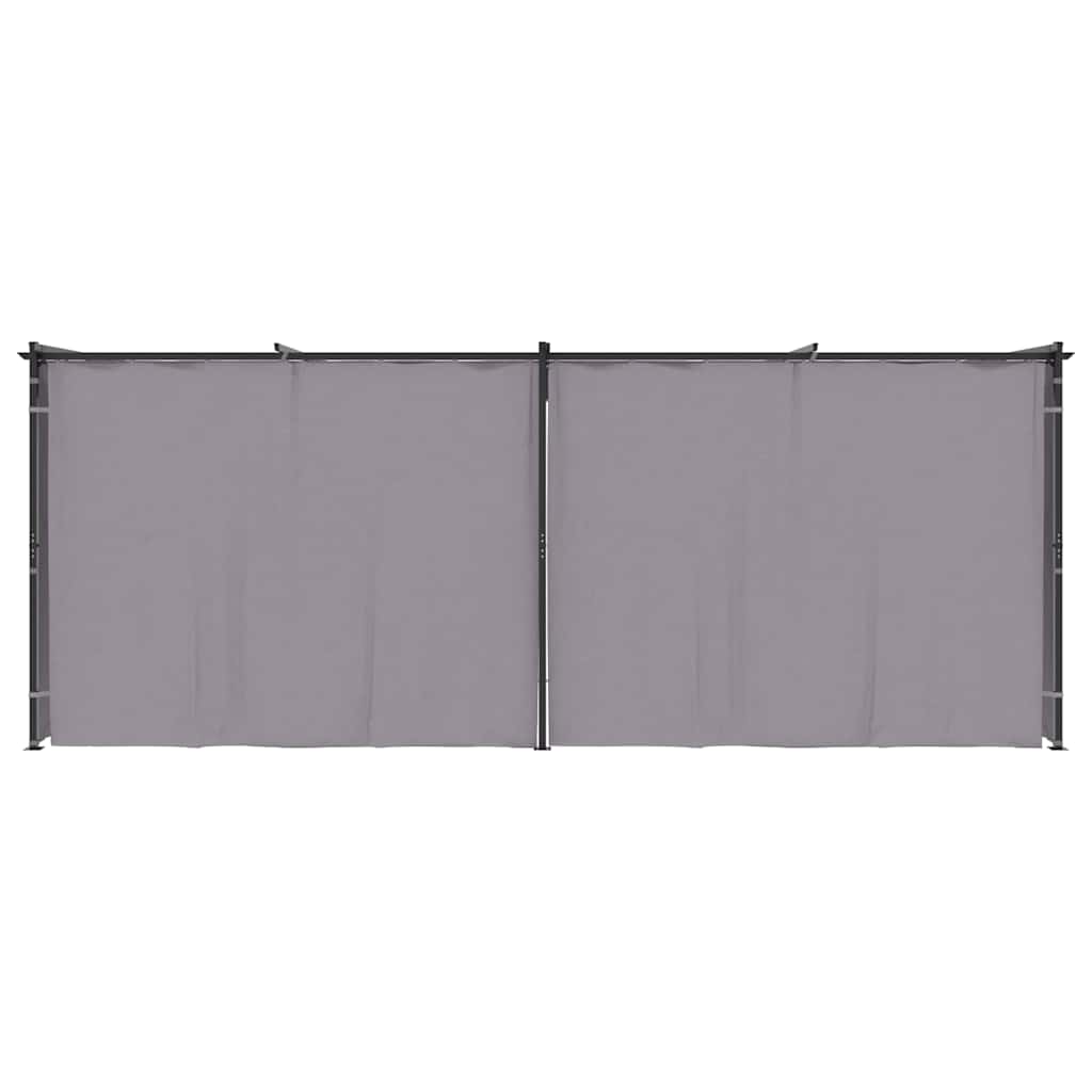 Pavėsinė su užuolaidomis, antracito spalvos, 3x6m, plienas Pavėsinė su užuolaidomis, antracito spalvos, 3x6m, plienas - Image 4