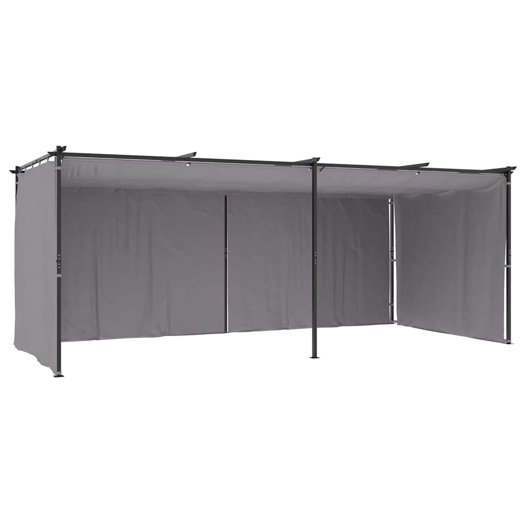 Pavėsinė su užuolaidomis, antracito spalvos, 3x6m, plienas Pavėsinė su užuolaidomis, antracito spalvos, 3x6m, plienas - Image 6