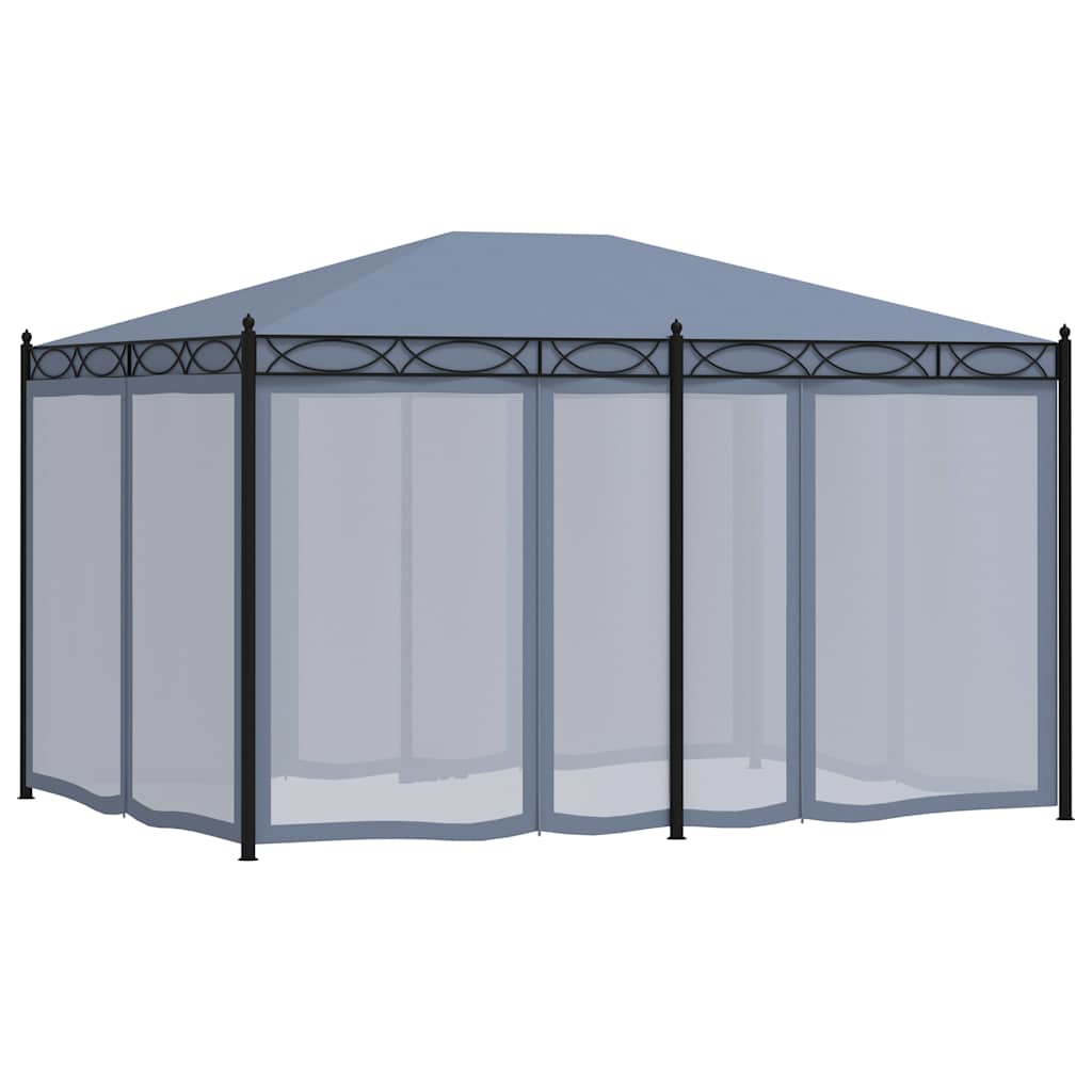 Pavėsinė su tinkleliais, antracito spalvos, 3x4m, plienas Pavėsinė su tinkleliais, antracito spalvos, 3x4m, plienas - Image 4