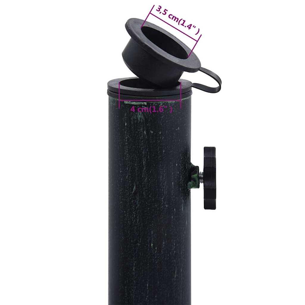 Lauko skėčio pagrindas, žalios spalvos, 9kg, 40cm, ketus Lauko skėčio pagrindas, žalios spalvos, 9kg, 40cm, ketus