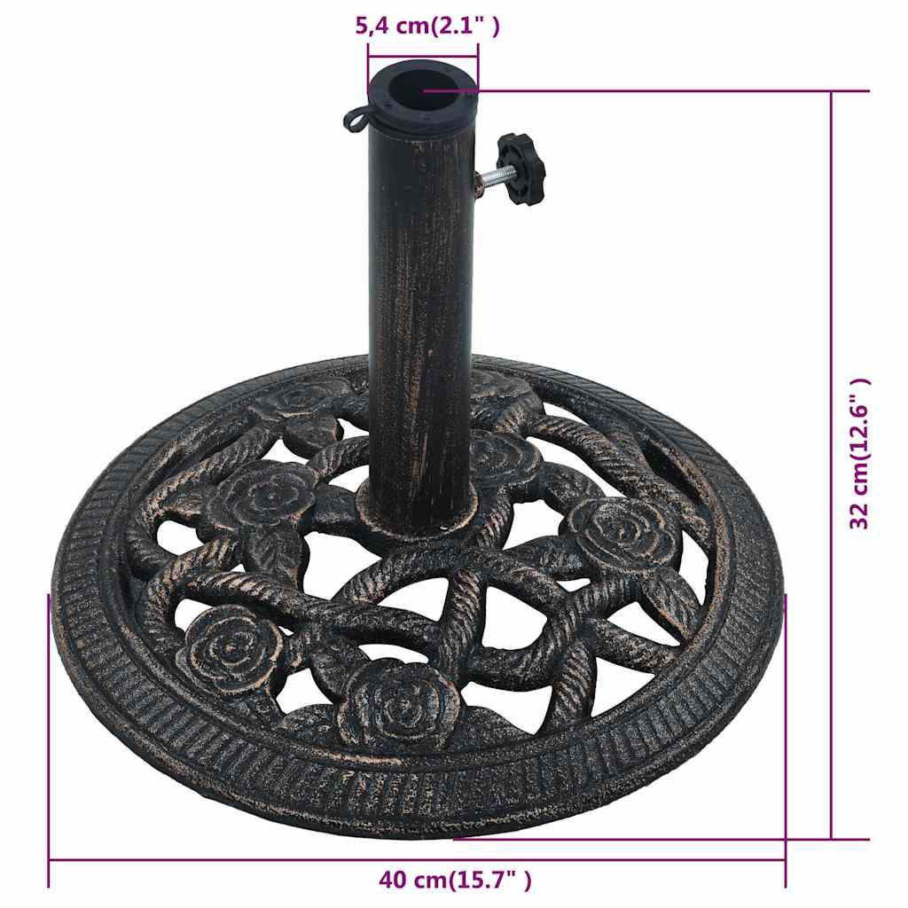 Lauko skėčio pagrindas, juoda ir bronza, 9kg, 40cm, ketus Lauko skėčio pagrindas, juoda ir bronza, 9kg, 40cm, ketus - Image 9